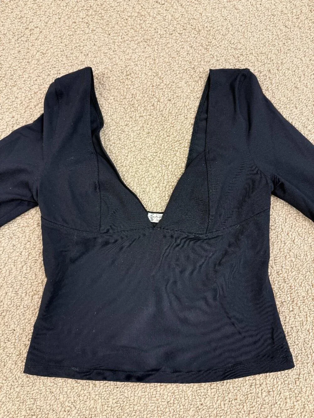 Free People x Intimately FP Duo Corset Long Sleeve Cami In Black Size M
